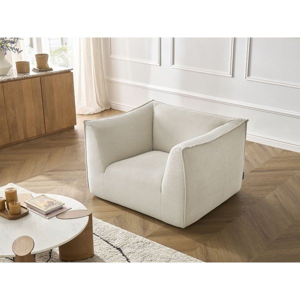 Bež fotelj iz rebrastega žameta Giorgia – Bobochic Paris-image-4