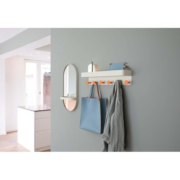 Bež kovinski stenski obešalnik s polico - Remember-image-2