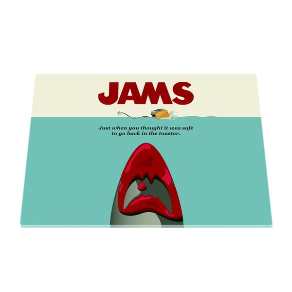 Steklena deska za rezanje Jams Movie Jaws, 30x40cm