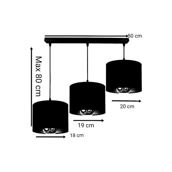 Črno-modra viseča svetilka 50x80 cm 3 - Magenta Home-image-1
