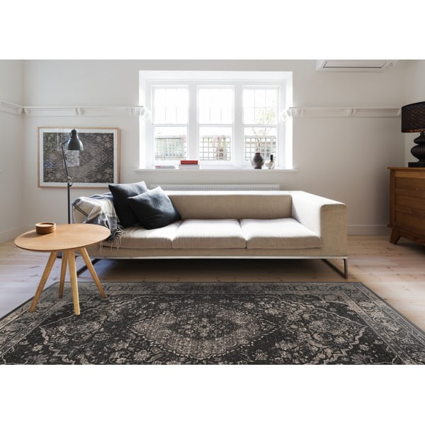 Temno siva volnena preproga 100x180 cm Zana – Agnella-image-1