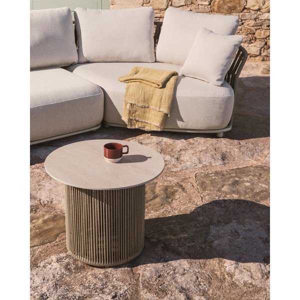 Kovinska okrogla vrtna mizica ø 55 cm Orosei – Kave Home-image-1