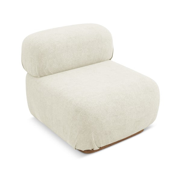 Kremno bel modul za sedežno garnituro iz tkanine bouclé Ailani – Makamii-image-2