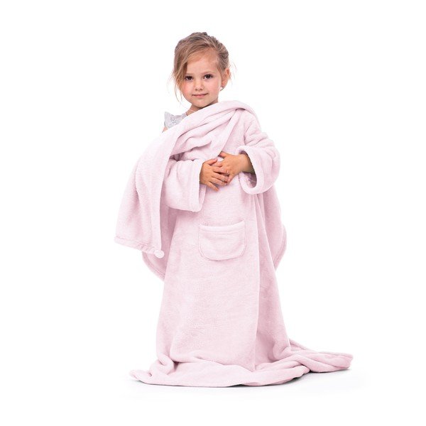 Rožnata otroška TV odeja z rokavi DecoKing Lazykids-image-2