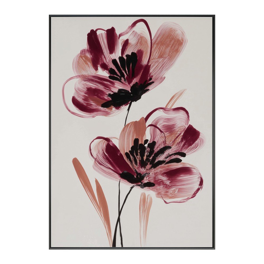Tiskana slika z okvirjem/na platnu 70x100 cm Burgundy Blooms