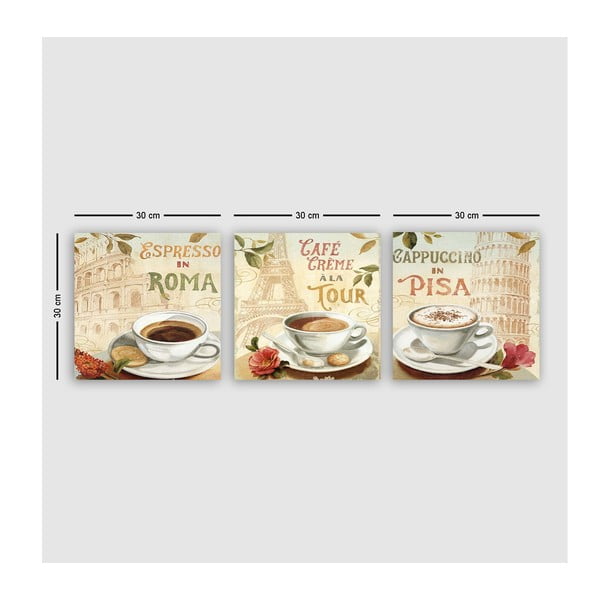 Slike v kompletu 3 ks 30x30 cm Italy – Wallity-image-2