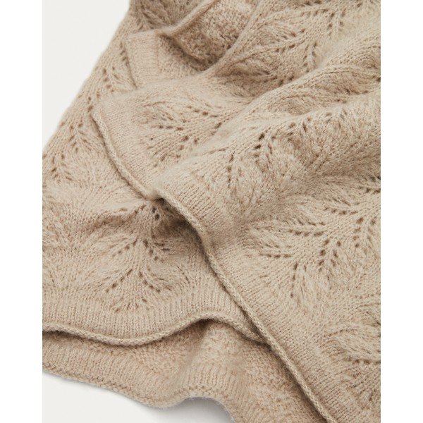 Pletena odeja iz volne in mešanih vlaken 130x170 cm Malik – Kave Home-image-1