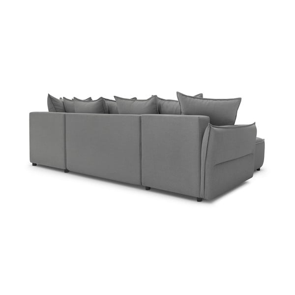 Svetlo siva raztegljiva kotna sedežna garnitura (z desnim kotom) Leon – Bobochic Paris-image-3