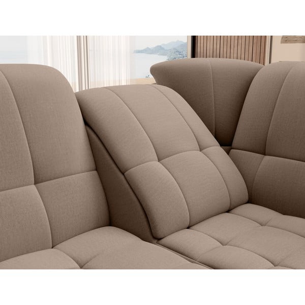 Rjava žametna raztegljiva/s prostorom za shranjevanje kotna sedežna garnitura (desni kot/v obliki črke L) Sado – ELTAP-image-1