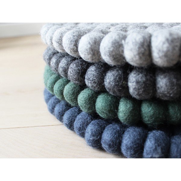Temno modra sedežna blazina iz volnenih kroglic Wooldot Ball Chair Pad, ⌀ 30 cm-image-2
