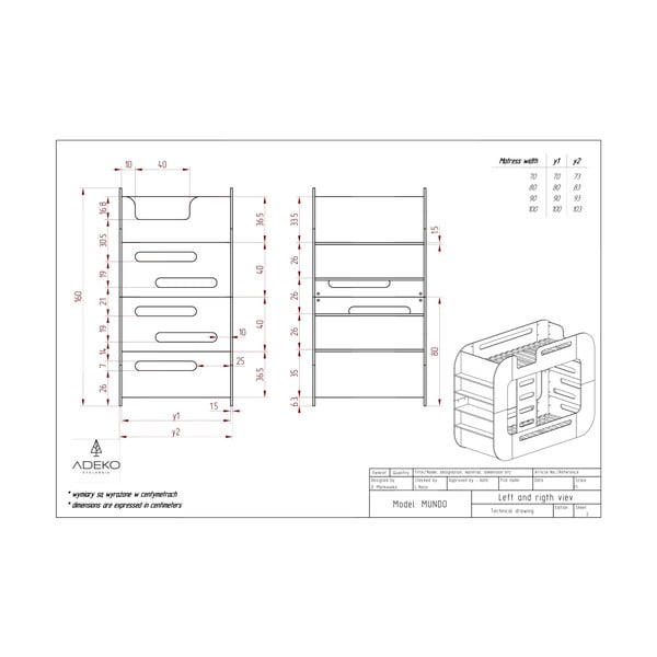 Pograd otroška postelja s prostorom za shranjevanje 90x200 cm v naravni barvi Mundo – Adeko-image-4