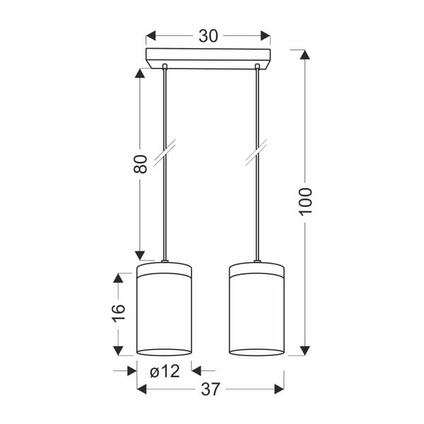 Črna/naravna viseča svetilka s steklenim senčnikom ø 12 cm Wels – Candellux Lighting-image-1
