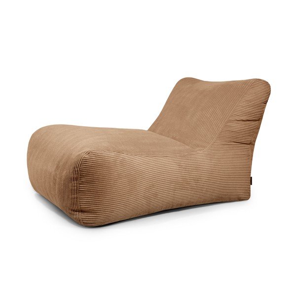 Rjava vreča za sedenje iz rebrastega žameta Lounge 100 – SLOWDOWN