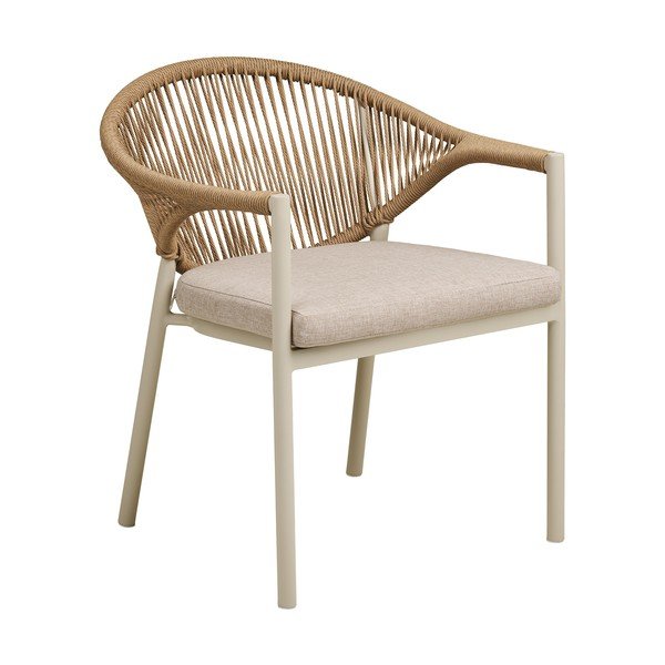 Bež kovinski in oblazinjen vrtni stol Abela – House Nordic