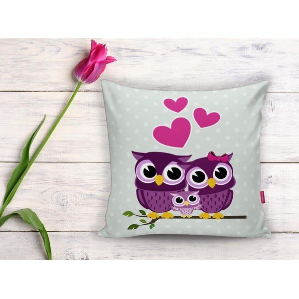 Prevleka za vzglavnik iz mešanice bombaža Minimalist Cushion Covers Hearts Owls, 45 x 45 cm-image-2