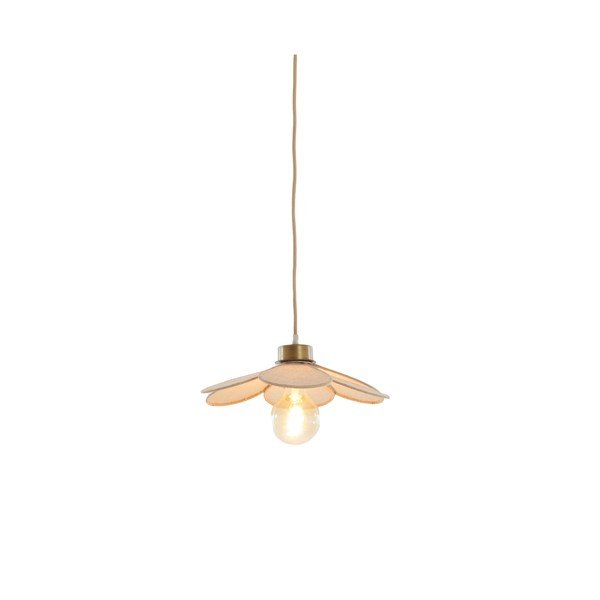 Kremno bela viseča svetilka s tekstilnim senčilom Fyano – Light & Living-image-2