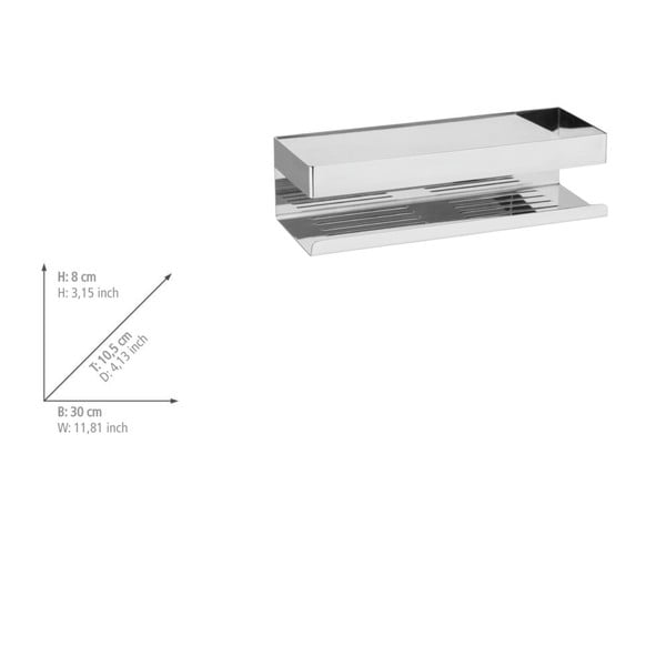 Kopalniška polica iz nerjavečega jekla v sijajno srebrni barvi z namestitvijo brez vrtanja Genova – Wenko-image-2