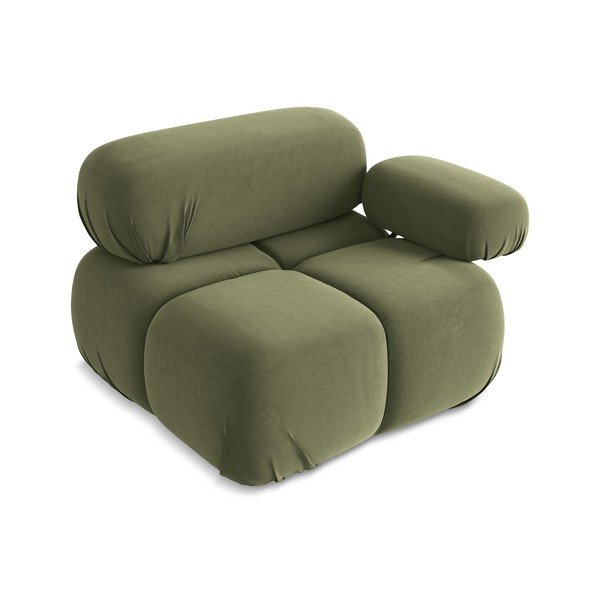 Svetlo zelen žameten modul za sedežno garnituro (desni kot) Lokua – Makamii-image-3