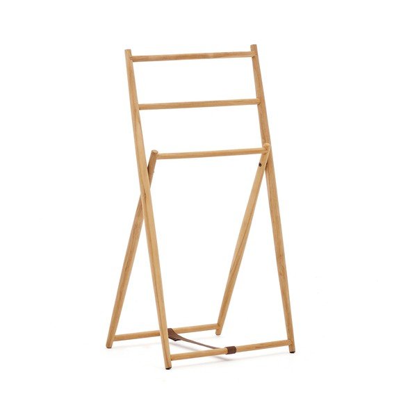 Stojalo za obleko iz masivnega tika v naravni barvi Roxana – Kave Home