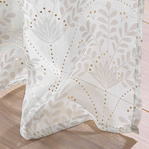 Belo-bež prosojna zavesa 140x280 cm Majestia – douceur d'intérieur-image-3