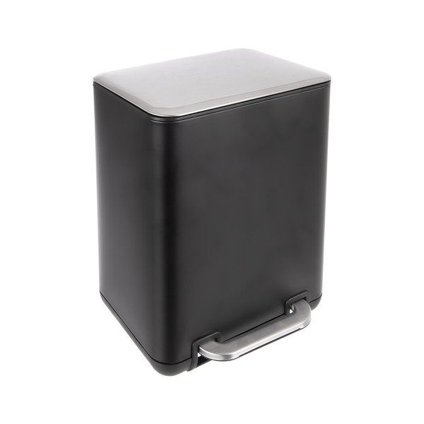Črn koš za smeti s pedalom iz nerjavečega jekla 6 l Black – Orion