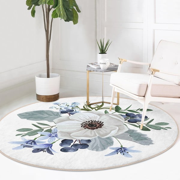 Pralna okrogla preproga primerna za robotski sesalnik ø 80 cm Comfort – Mila Home-image-2