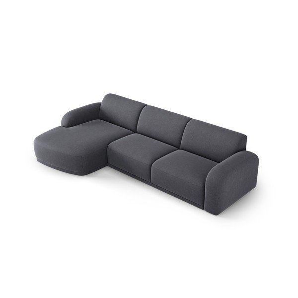 Siva žametna kotna sedežna garnitura Erin – Micadoni Home-image-4