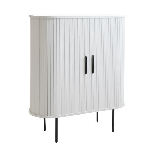 Bela omarica z drsnimi vrati 100x118x40 cm Nola – Unique Furniture-image-1