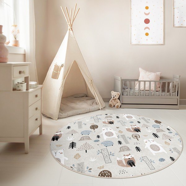 Pralna otroška preproga ø120 cm Forest Friends – Mila Home-image-1