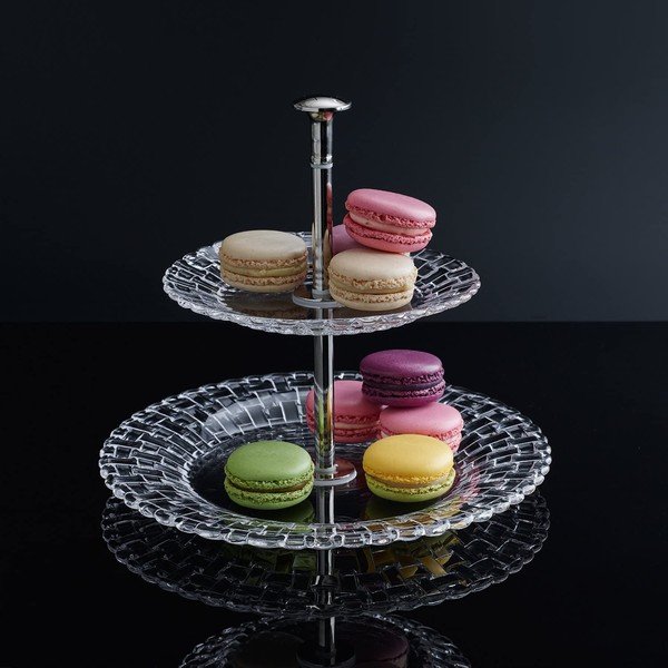 Dvonadstropni etažer iz kristalnega stekla Nachtmann Bossa Nova, ⌀ 23 cm-image-1