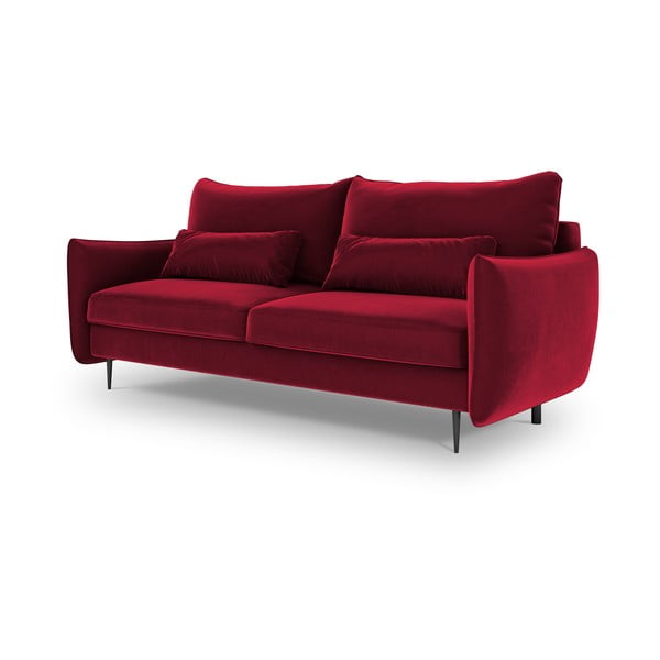 Rdeč raztegljiv kavč s prostorom za shranjevanje Cosmopolitan Design Vermont