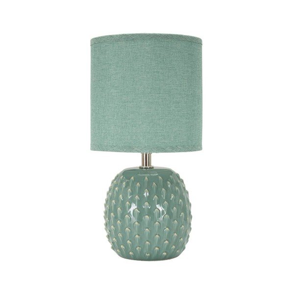 Svetlo modra keramična namizna svetilka s tekstilnim senčilom (višina 27 cm) Pontus – Mauro Ferretti