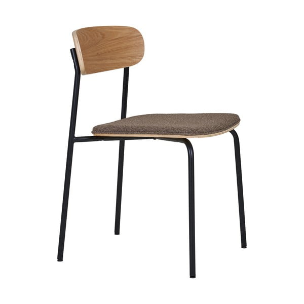 Črn/rjav jedilni stol z možnostjo nalaganja v jesenovem dekorju Estepona – House Nordic-image-2