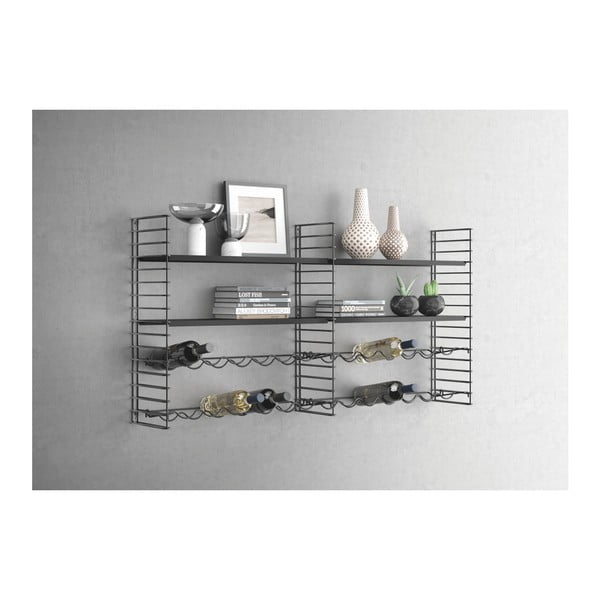 Stenska polica s stojalom za steklenice Metaltex-image-2