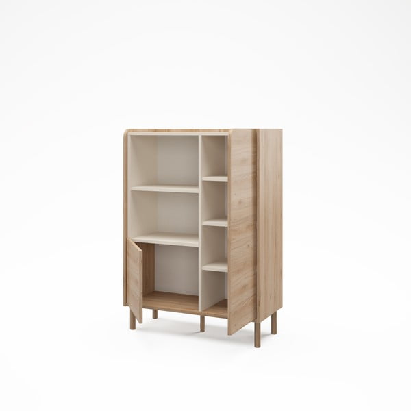 Omarica v hrastovem dekorju v naravni barvi 90x125x40 cm Monza – Marckeric-image-2