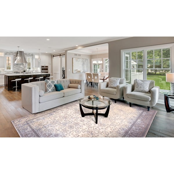 Kremno bela volnena preproga 133x180 cm Jennifer – Agnella-image-1