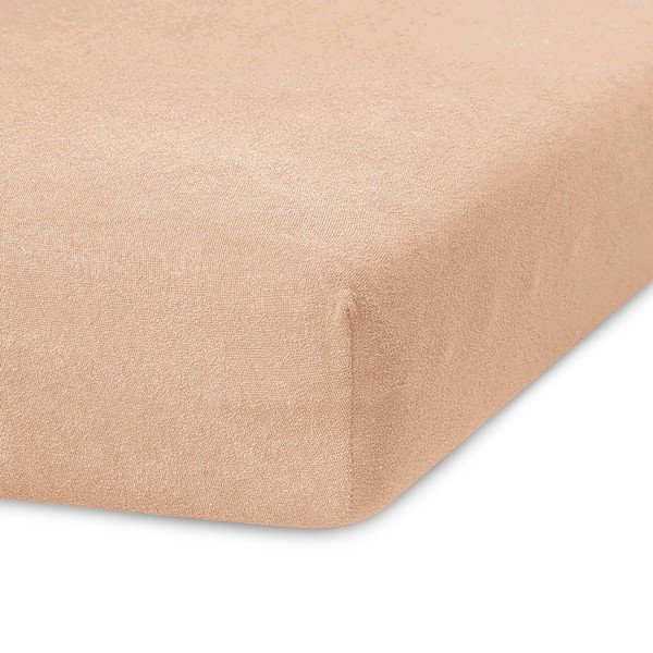 Svetlo rjava napenjalna rjuha iz frotirja 120x200 cm Ruby – AmeliaHome-image-1