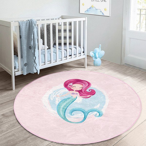 Rožnata otroška preproga ø 80 cm Comfort – Mila Home-image-1