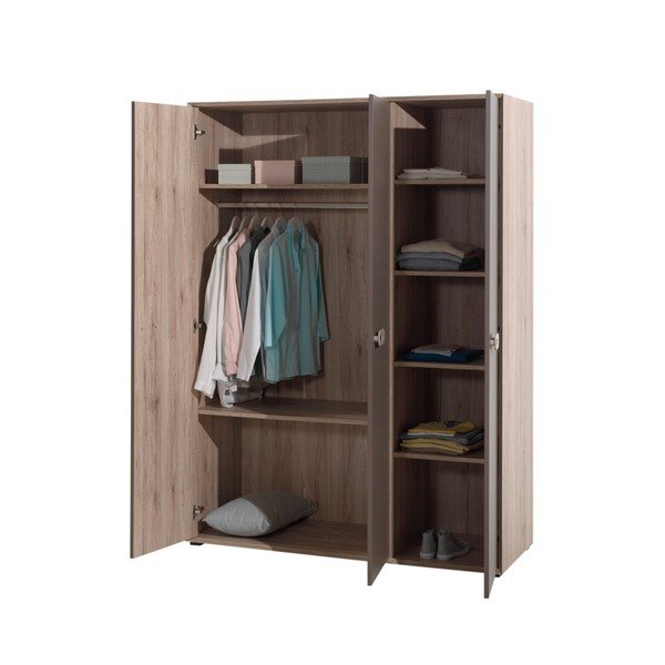 Rjava garderobna omara Vipack Emma, širina 144 cm-image-1