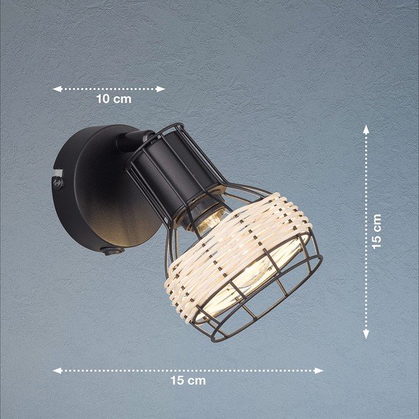 Črna stenska svetilka Straw – Fischer & Honsel-image-2