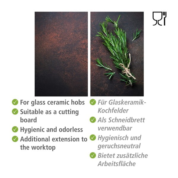 Zaščitne plošče za štedilnik iz kaljenega stekla 2 ks 52x30 cm Rosemary – Allstar-image-2