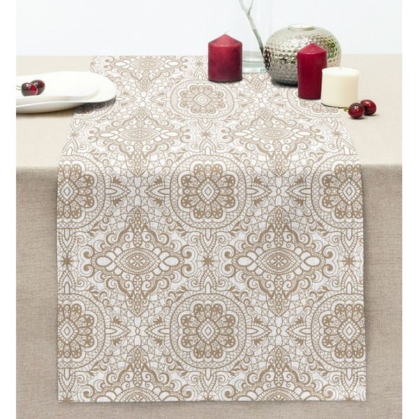 Namizni tekač 40x130 cm Beige Mandala – Mila Home-image-2