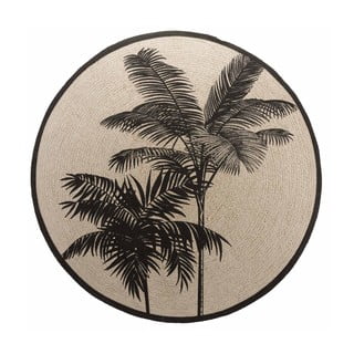 Črna/bež pralna okrogla preproga ø 120 cm Tropic – douceur d'intérieur
