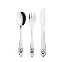 Otroški jedilni pribor iz nerjavečega jekla v srebrni barvi 3 kos - Orion