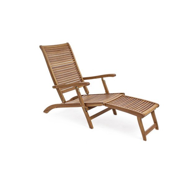 Vrtni ležalnik iz masivnega lesa v naravni barvi Noemi – Bizzotto