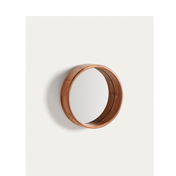 Stensko ogledalo z lesenim okvirjem ø 30,5 cm Berale – Kave Home-image-2
