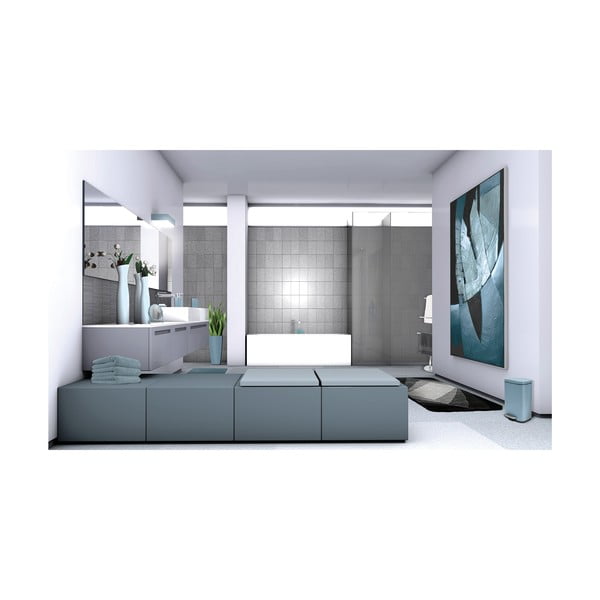 Svetlo moder jeklen koš za smeti s pedalom 5 l Akira – Spirella-image-3