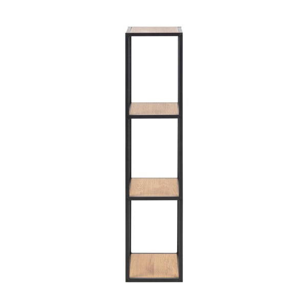 Črna stenska polica v hrastovem dekorju 37x108 cm Seaford – Actona-image-3