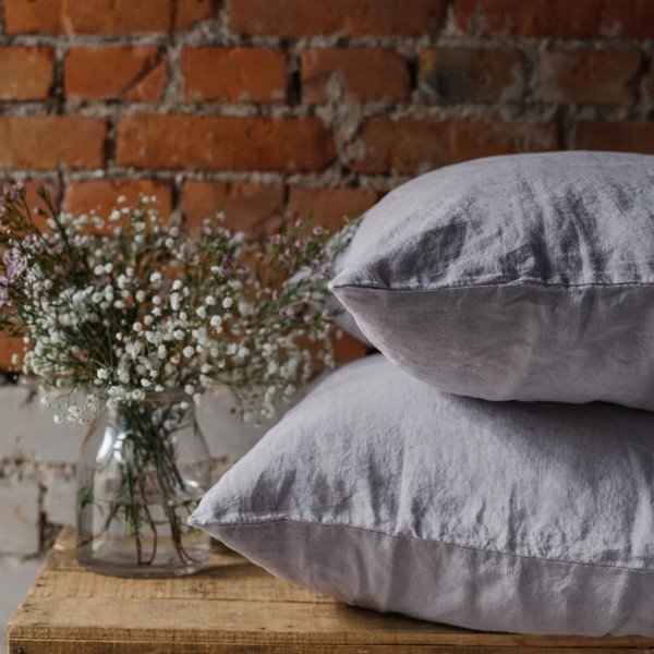 Lanena prevleka za vzglavnik 80x80 cm Light Grey – Linen Tales-image-2