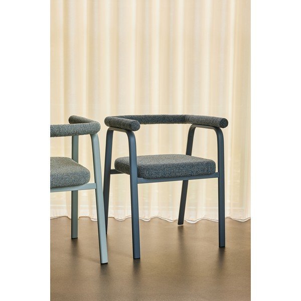 Sivi oblazinjeni jedilni stoli v kompletu z nasloni za roke 2 ks Ecto – Hübsch-image-1